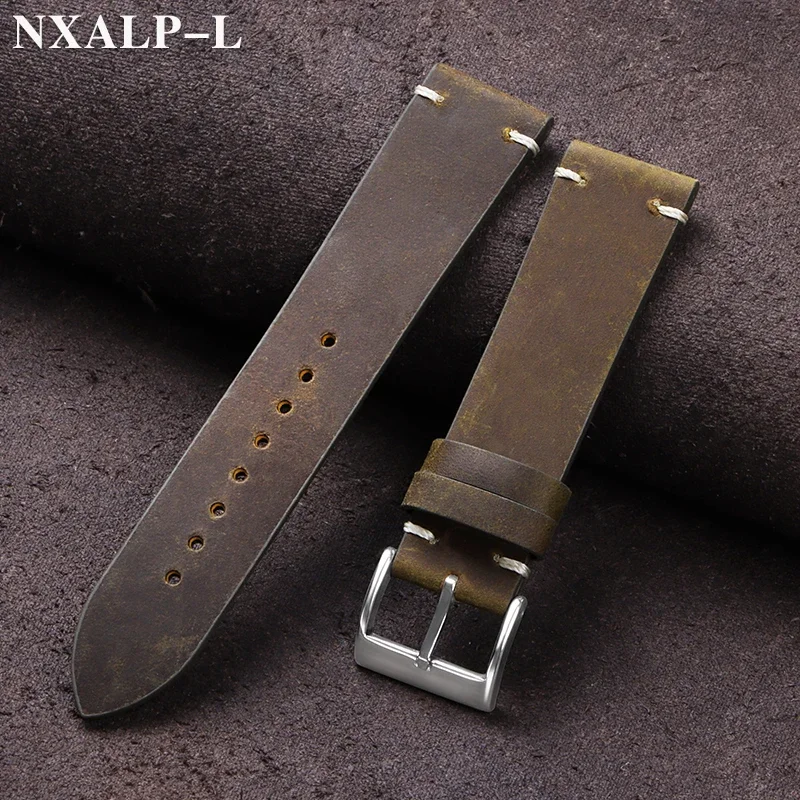 빈티지 오일 왁스 가죽 시계 밴드 18mm 20mm 2 - Nato Strap Nylon 리뷰 및 가격